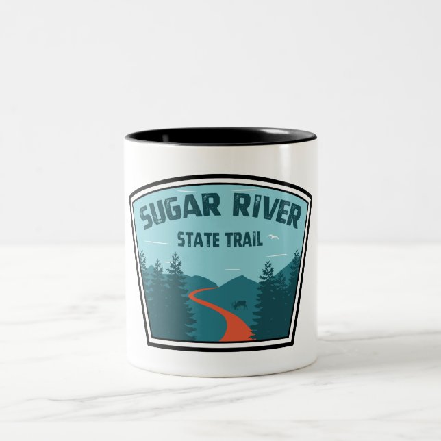 Sugar River Staat Trail Wisconsin Zweifarbige Tasse (Mittel)
