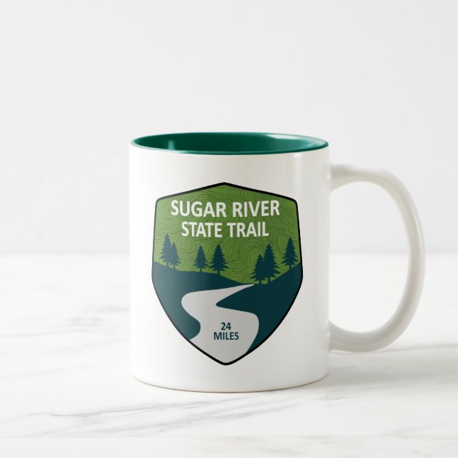 Sugar River Staat Trail Wisconsin Zweifarbige Tasse (Rechts)