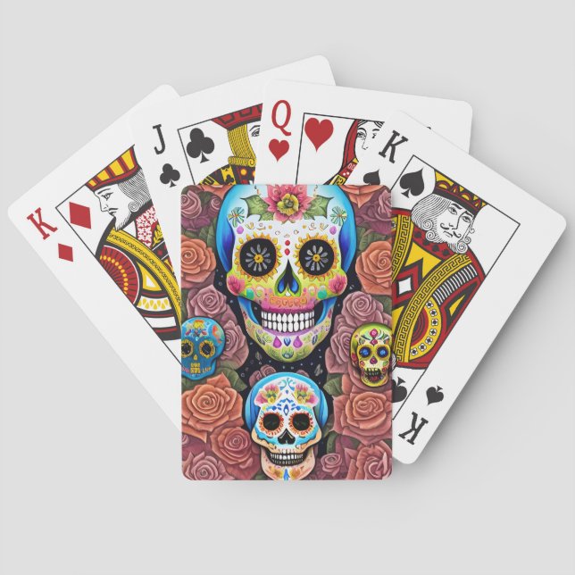 Sugar Skull Art - Celebrate Dia de los Muertos Spielkarten (Rückseite)