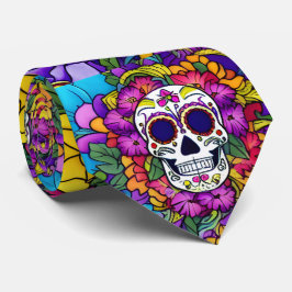 Sugar Skull Art - Día de los Muertos Krawatte