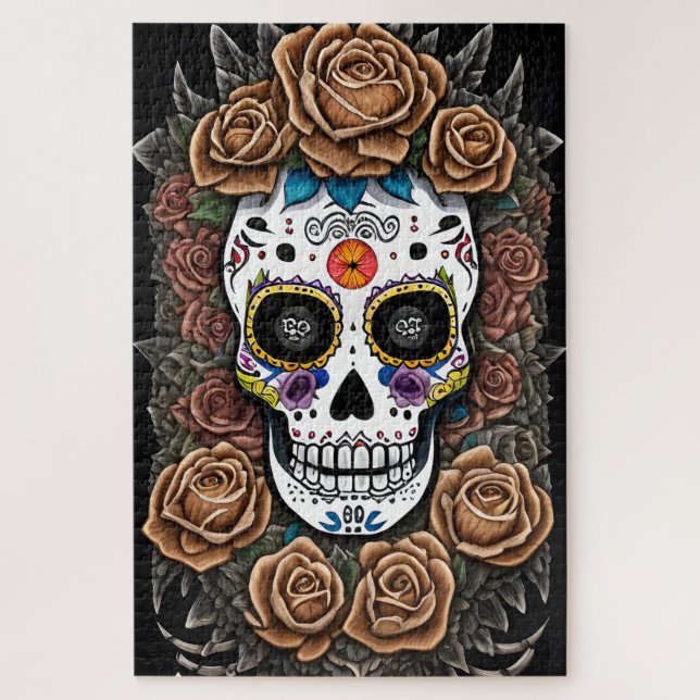 Sugar Skull Art - Feiern Sie mit lebhaften Farben (Vertikal)