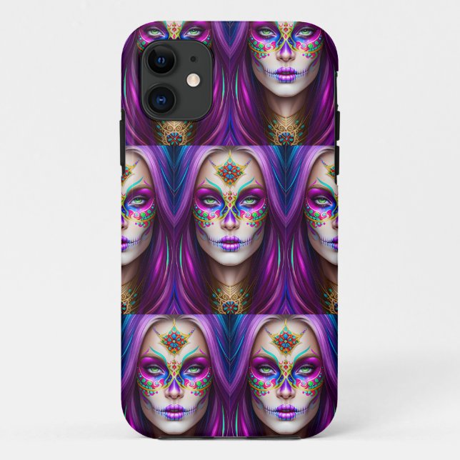 Sugar Skull Art - Frau in Makeup Case-Mate iPhone Hülle (Rückseite)