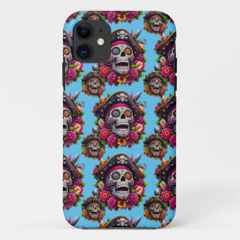 Sugar Skull Art - Jolly Pirate Skull (Sky Blue) Case-Mate iPhone Hülle