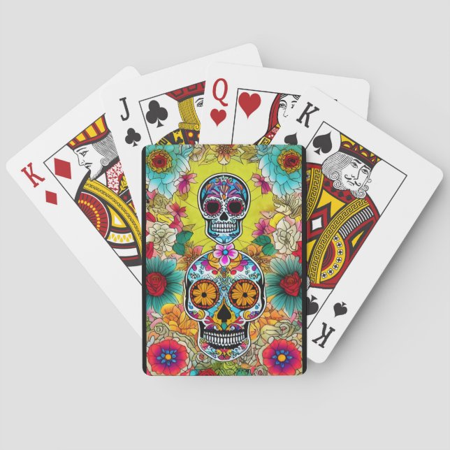 Sugar Skull Art - Kunst des Erinnerns Spielkarten (Rückseite)
