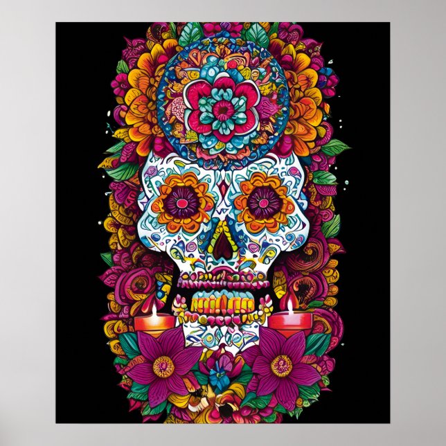 Sugar Skull Art - Lebhafte Traditionen Mexikos Poster (Vorne)