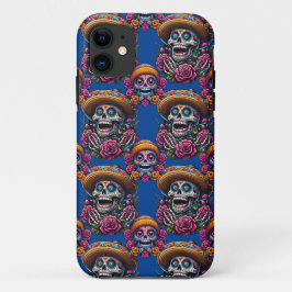 Sugar Skull Art - Lebhafter Tag der Toten (Blau) Case-Mate iPhone Hülle