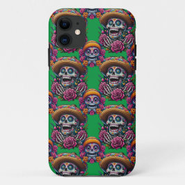 Sugar Skull Art - Lebhafter Tag der Toten (grün) Case-Mate iPhone Hülle