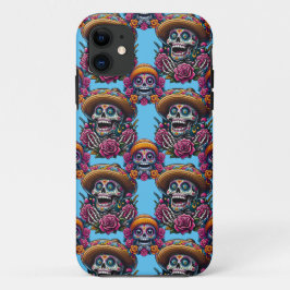 Sugar Skull Art - Lebhafter Tag der Toten (Himmel) Case-Mate iPhone Hülle