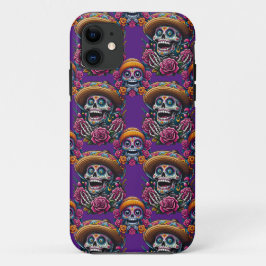 Sugar Skull Art - Lebhafter Tag der Toten (Lila) Case-Mate iPhone Hülle