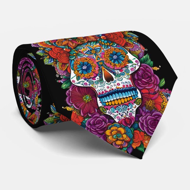 Sugar Skull Art - Mesmerisieren der Schönheit Krawatte (Gerollt)