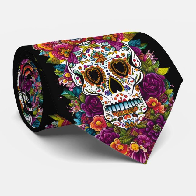 Sugar Skull Art - Mexikos Tag der Toten Krawatte (Gerollt)