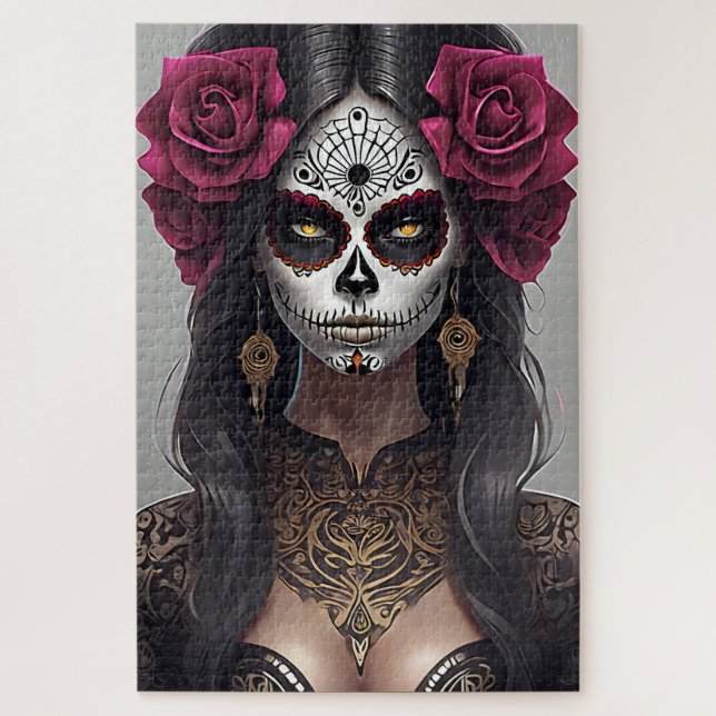 Sugar Skull Art - Rose und Romantik (Vertikal)