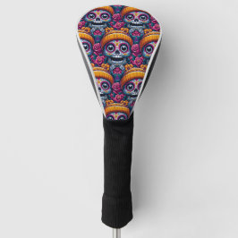 Sugar Skull Art - Skull in Beanie Calavera Golf Headcover