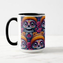 Sugar Skull Art - Skull in Beanie Calavera Tasse