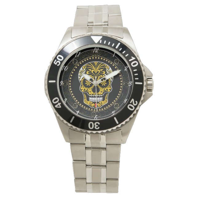 Sugar Skull Art - Spirit of Mexico Armbanduhr (Vorderseite)