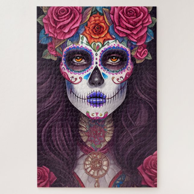 Sugar Skull Art - Traditioneller mexikanischer Zuc (Vertikal)