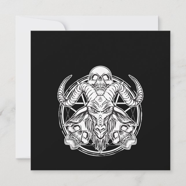 Sugar Skull Baphomet Ziegengeschenk Einladung (Vorderseite)