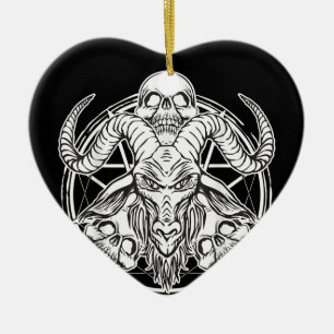 Sugar Skull Baphomet Ziegengeschenk Keramik Ornament