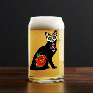 Sugar Skull Black Cat Dosenglas