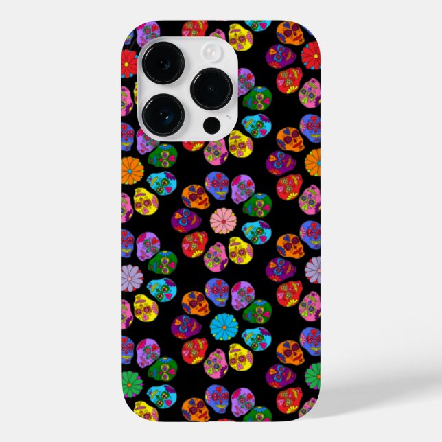 Sugar Skull Blume Case-Mate iPhone Hülle (Rückseite)