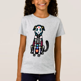 Sugar Skull Calavera Hund IV T-Shirt