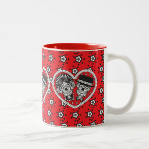 Sugar Skull Couple Zweifarbige Tasse