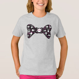 Sugar Skull Crossbones Polka Dot Bow T-Shirt