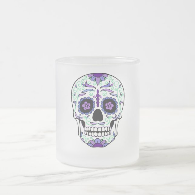 Sugar Skull Day of the Dead Día de Muertos Mattglastasse (Mittel)