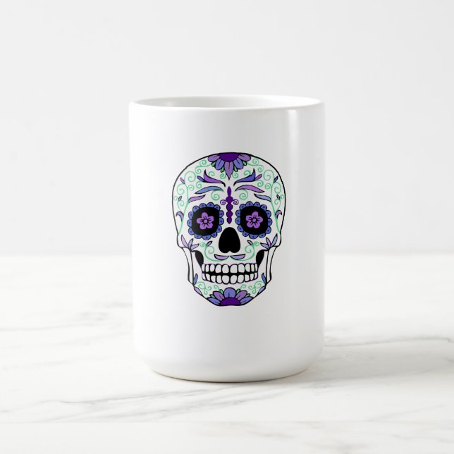 Sugar Skull Day of the Dead Día de Muertos Verwandlungstasse (Zentrum)