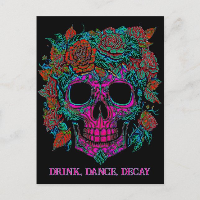 Sugar Skull Day of the Dead halloween Postkarte (Vorderseite)