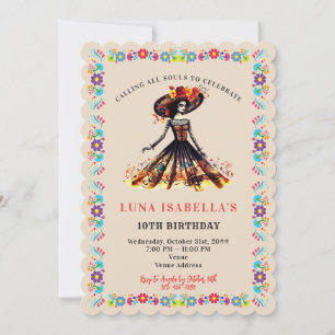 Sugar Skull Dia de los Muertos Day of the Dead Einladung