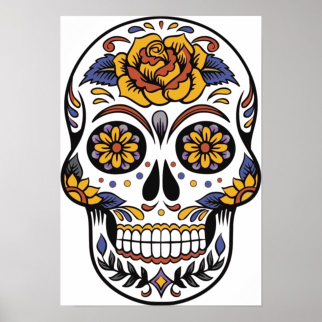 Sugar Skull Dia De Los Muertos Poster (Vorne)