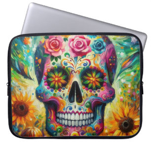 Sugar Skull Dia De Los Muertos Tag der Toten Laptopschutzhülle