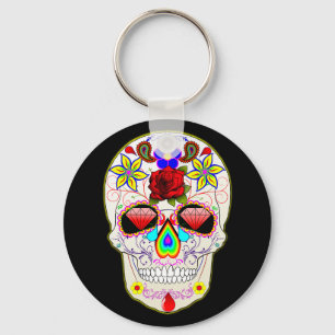 Sugar Skull Diamond Eyes Button Schlüsselanhänger
