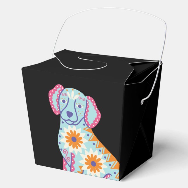 Sugar Skull Dog Black Halloween-Party Gevor Box Geschenkschachtel (Vorderseite)