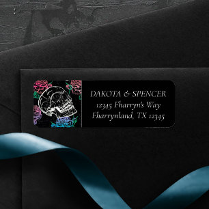 Sugar Skull Dusty Rose Rosa und blaue Adresse