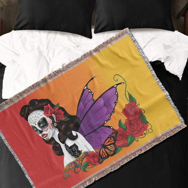 Sugar Skull Fairy Sunset Decke (Von Creator hochgeladen)