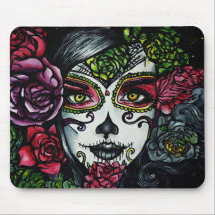 Sugar Skull Girl, Dia de los Muertos #8 Mousepad