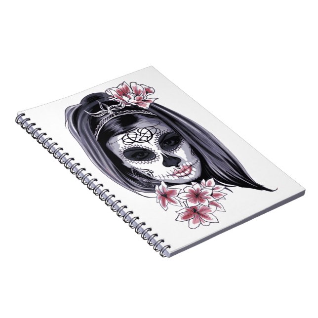 Sugar Skull Girl Notebook Notizblock (Rechte Seite)