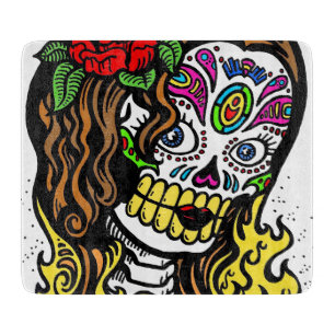 Sugar Skull Girl Schneidebrett