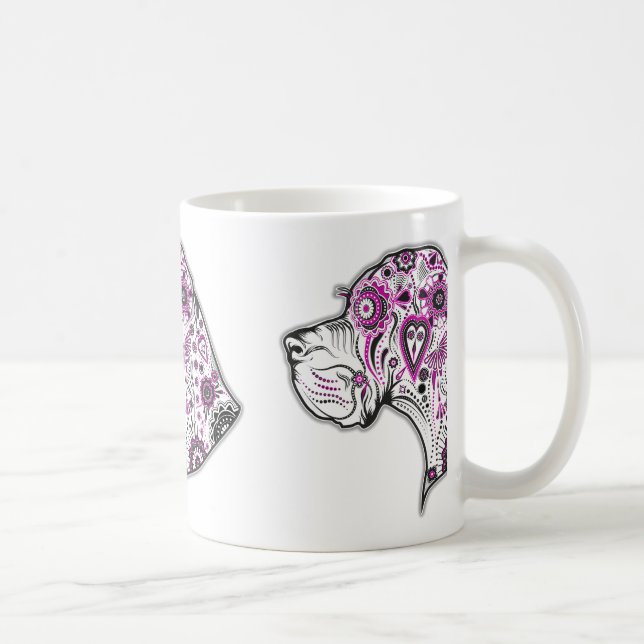 Sugar Skull Great Dane Kaffeetasse (Rechts)