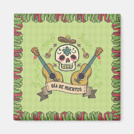 Sugar Skull & Guitars Dia de Muertos | Magnet