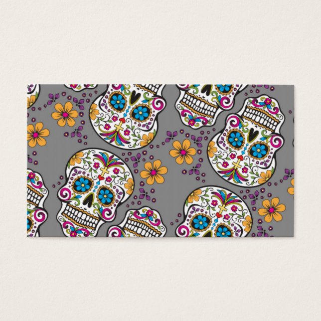 Sugar Skull Halloween Grau (Vorderseite)