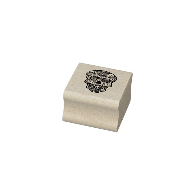 SUGAR SKULL Holz Art Briefmarke Gummistempel (Stempel)