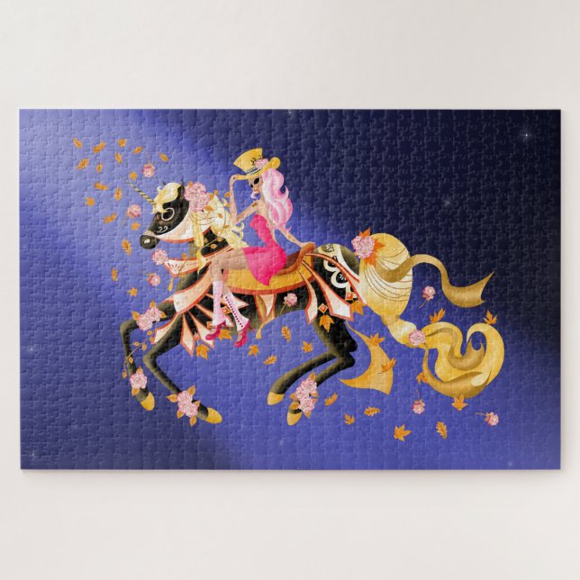 Sugar Skull Horse & Lady Jigsaw Puzzle (Horizontal)