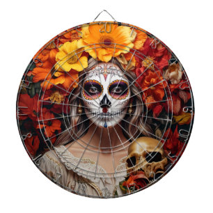 Sugar Skull Lady Dartboard Dartscheibe
