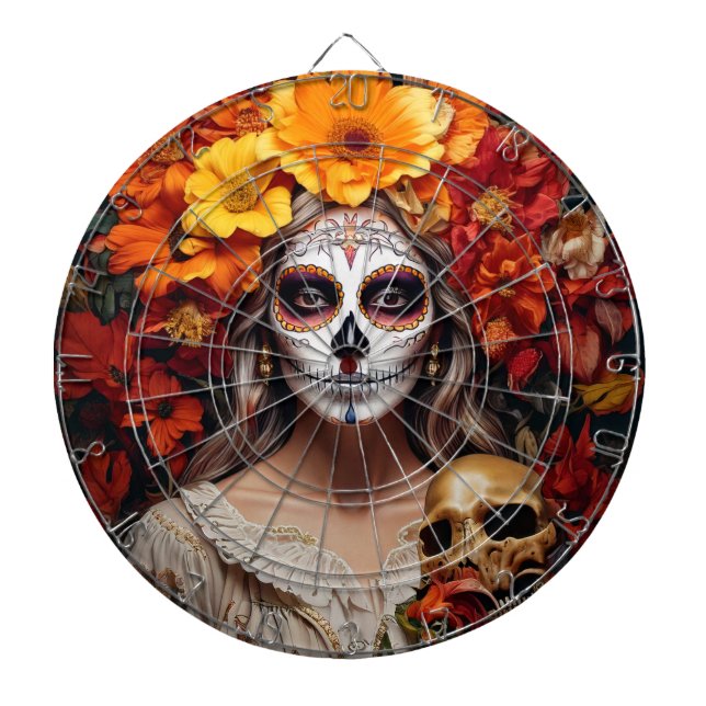 Sugar Skull Lady Dartboard Dartscheibe (vorne)