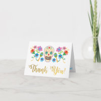 Sugar Skull Mexican Fiesta danke Ihnen Karten
