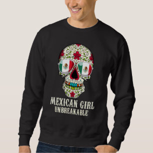 Sugar Skull Mexican Girl Unbrechliches Erbe Mexiko Sweatshirt