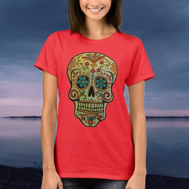Sugar Skull mexikanische Art Style T-Shirt (Von Creator hochgeladen)